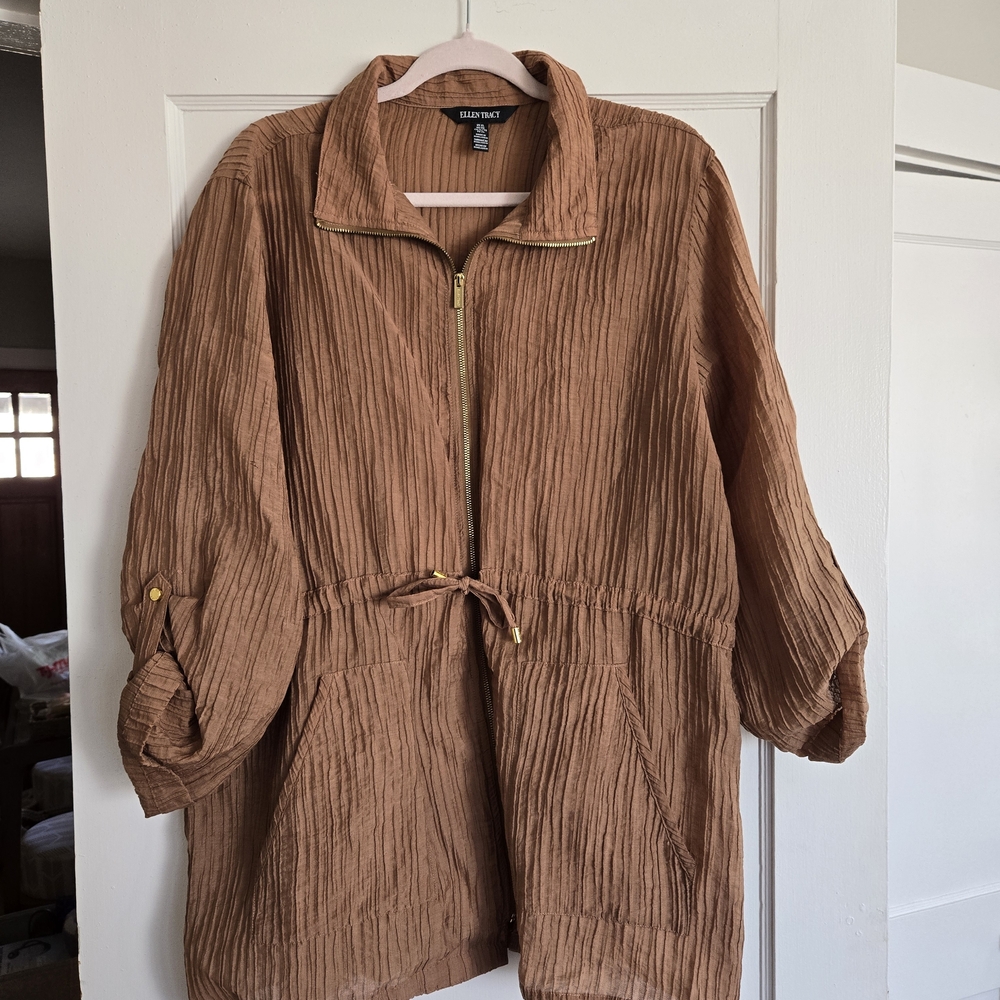 Ellen Tracy Brown Utility Jacket